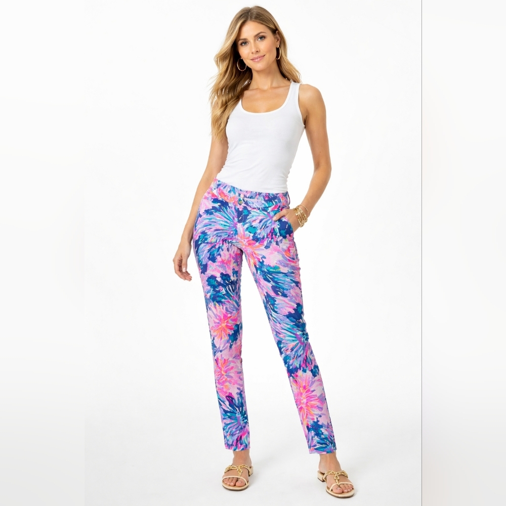 Lilly Pulitzer Women’s Pants Size 4 Multicolor Floral Print Stretch‎